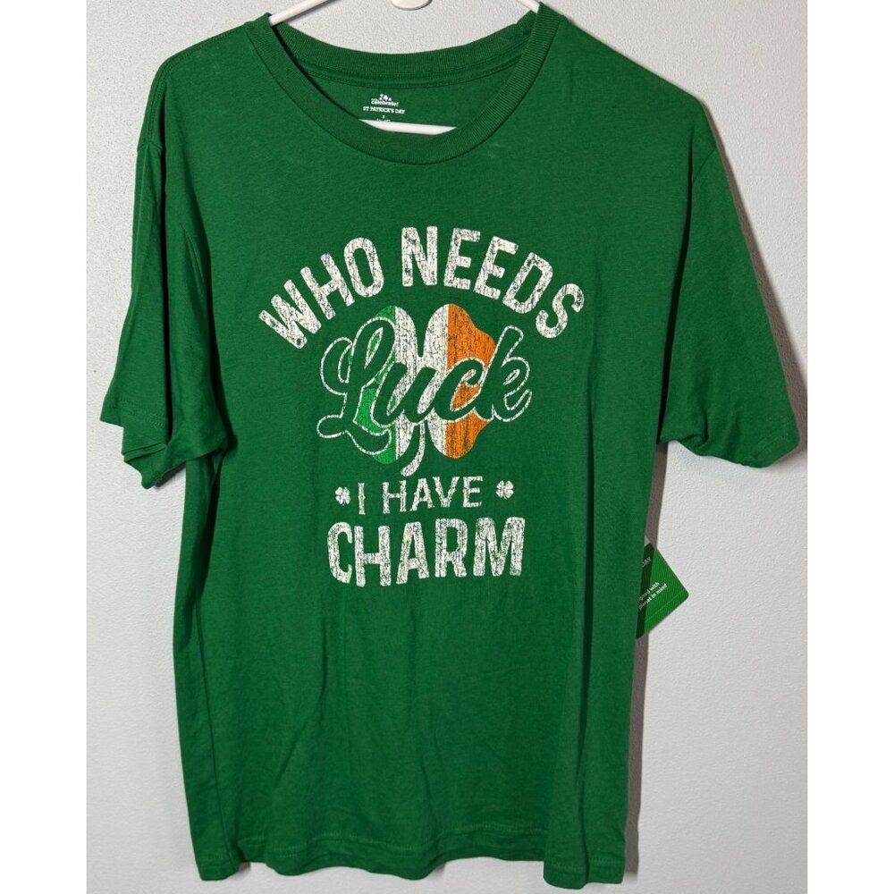 NWT Celebrate‎ St. Patrick's Day Mens Graphic T-Shirt Sz Small Green Lucky Charm